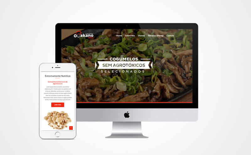 Criação de site responsivo Cogumelos Otakano