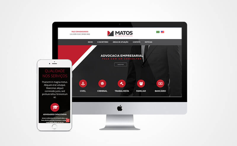 Criação de site responsivo Matos Advogados