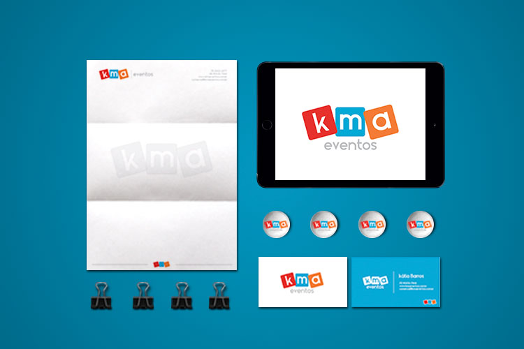 Criação de identidade visual locação de brinquedos KMA eventos